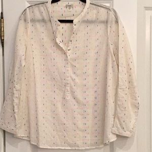 HOSS multi colored dot blouse with sheer detail